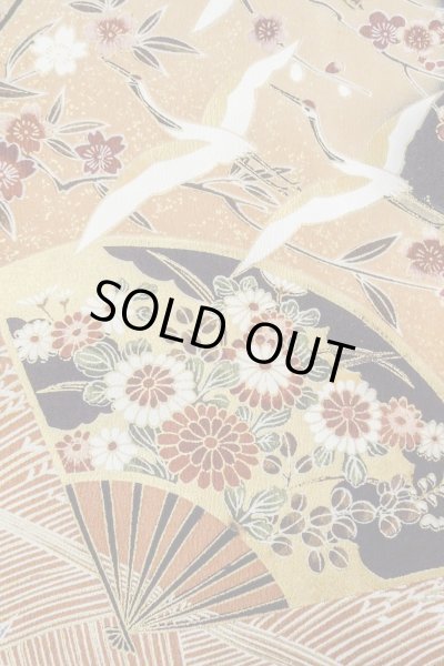 画像8: O0509B 女性用留袖  化繊 黒, 桜 【中古】【USED】【リサイクル】 ★★★★☆【O0509B】 (8)