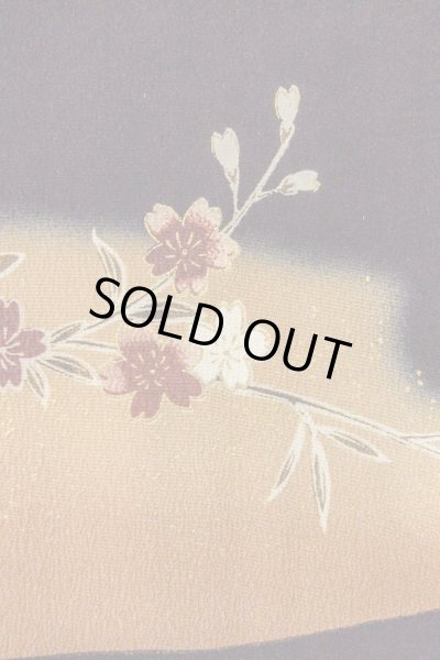 画像11: O0509B 女性用留袖  化繊 黒, 桜 【中古】【USED】【リサイクル】 ★★★★☆【O0509B】 (11)