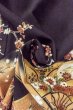 画像18: O0509B 女性用留袖  化繊 黒, 桜 【中古】【USED】【リサイクル】 ★★★★☆【O0509B】 (18)