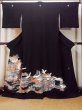 画像1: O0509C 女性用留袖  シルク（正絹） 黒, 梅 【中古】【USED】【リサイクル】 ★★☆☆☆【O0509C】 (1)