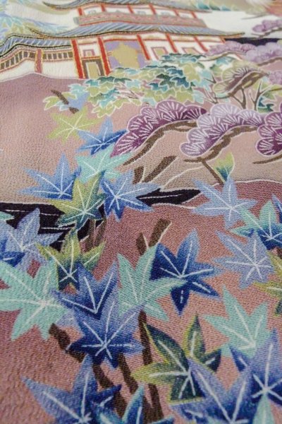 画像17: O0509C 女性用留袖  シルク（正絹） 黒, 梅 【中古】【USED】【リサイクル】 ★★☆☆☆【O0509C】 (17)