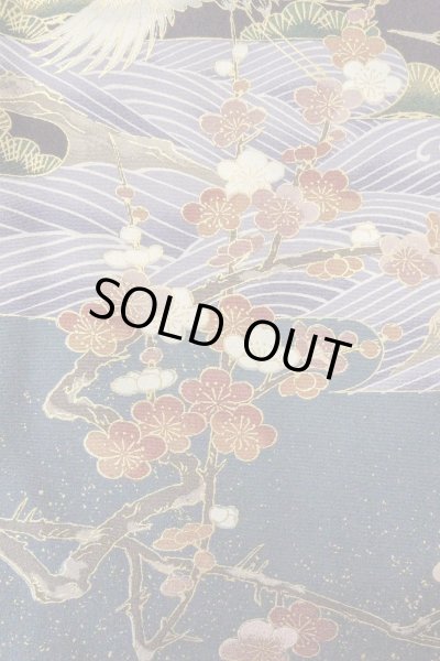 画像11: O0509D 女性用留袖  化繊 黒, ぼたん 【中古】【USED】【リサイクル】 ★★★★☆【O0509D】 (11)