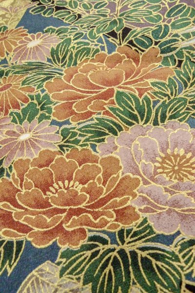 画像12: O0509D 女性用留袖  化繊 黒, ぼたん 【中古】【USED】【リサイクル】 ★★★★☆【O0509D】 (12)