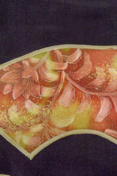 画像10: O0509E 女性用留袖  シルク（正絹） 黒, 花 【中古】【USED】【リサイクル】 ★★★☆☆【O0509E】 (10)