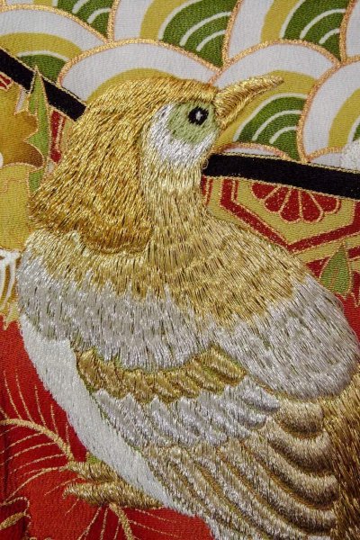 画像10: O0509G 女性用留袖  シルク（正絹） 黒, 蘭 【中古】【USED】【リサイクル】 ★★★☆☆【O0509G】 (10)