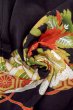 画像17: O0509G 女性用留袖  シルク（正絹） 黒, 蘭 【中古】【USED】【リサイクル】 ★★★☆☆【O0509G】 (17)