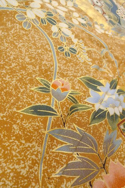 画像13: O0509I 女性用留袖  化繊 黒, ぼたん 【中古】【USED】【リサイクル】 ★★★☆☆【O0509I】 (13)