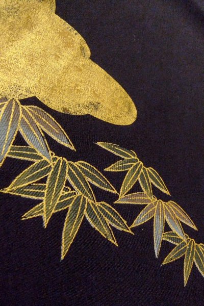 画像16: O0509I 女性用留袖  化繊 黒, ぼたん 【中古】【USED】【リサイクル】 ★★★☆☆【O0509I】 (16)