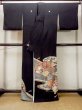 画像2: O0509J 女性用留袖  シルク（正絹） 黒, 菊 【中古】【USED】【リサイクル】 ★★★☆☆【O0509J】 (2)