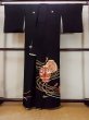 画像2: O0509L 女性用留袖  シルク（正絹） 黒, ぼたん 【中古】【USED】【リサイクル】 ★★★☆☆【O0509L】 (2)
