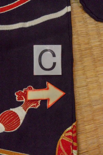 画像20: O0509L 女性用留袖  シルク（正絹） 黒, ぼたん 【中古】【USED】【リサイクル】 ★★★☆☆【O0509L】 (20)