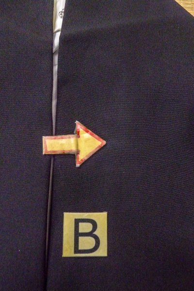 画像22: O0509O 女性用留袖  シルク（正絹） 黒, 桜 【中古】【USED】【リサイクル】 ★★★☆☆【O0509O】 (22)