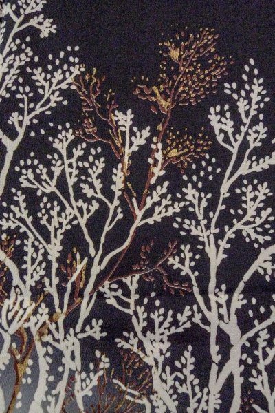 画像6: O0509P 女性用留袖  シルク（正絹） 黒, 木 【中古】【USED】【リサイクル】 ★★☆☆☆【O0509P】 (6)