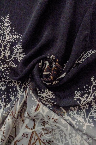 画像12: O0509P 女性用留袖  シルク（正絹） 黒, 木 【中古】【USED】【リサイクル】 ★★☆☆☆【O0509P】 (12)