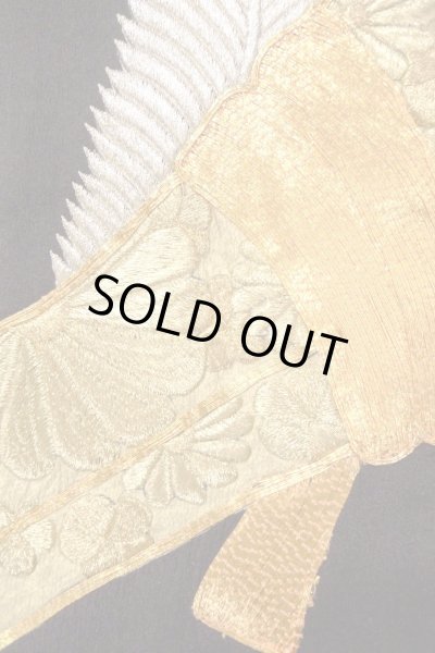 画像9: O0509R 女性用留袖  シルク（正絹） 黒, 花 【中古】【USED】【リサイクル】 ★★☆☆☆【O0509R】 (9)