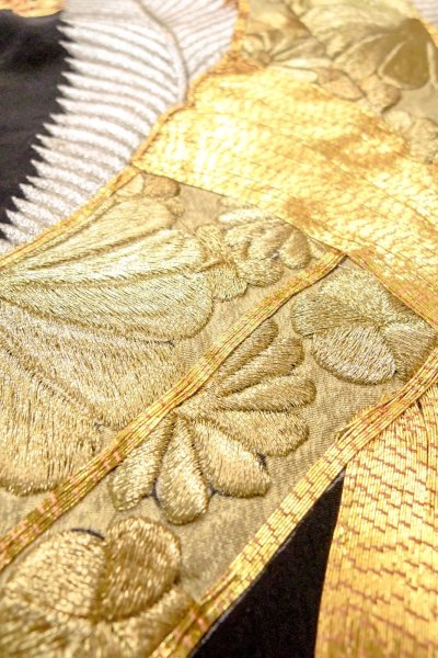 画像11: O0509R 女性用留袖  シルク（正絹） 黒, 花 【中古】【USED】【リサイクル】 ★★☆☆☆【O0509R】 (11)