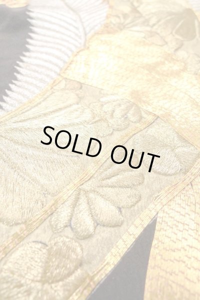 画像11: O0509R 女性用留袖  シルク（正絹） 黒, 花 【中古】【USED】【リサイクル】 ★★☆☆☆【O0509R】 (11)