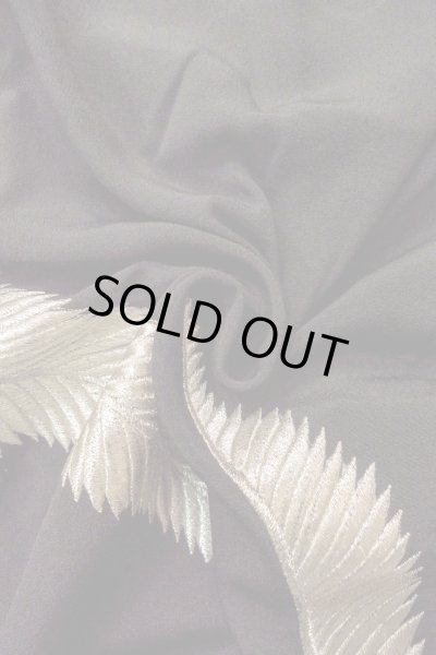 画像14: O0509R 女性用留袖  シルク（正絹） 黒, 花 【中古】【USED】【リサイクル】 ★★☆☆☆【O0509R】 (14)