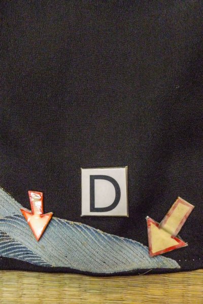 画像19: O0509S 女性用留袖  シルク（正絹） 黒, 鶴 【中古】【USED】【リサイクル】 ★★☆☆☆【O0509S】 (19)