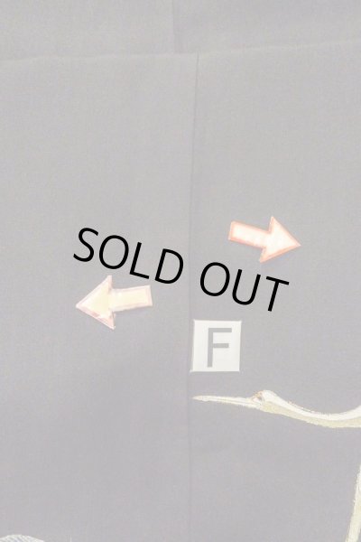 画像21: O0509S 女性用留袖  シルク（正絹） 黒, 鶴 【中古】【USED】【リサイクル】 ★★☆☆☆【O0509S】 (21)