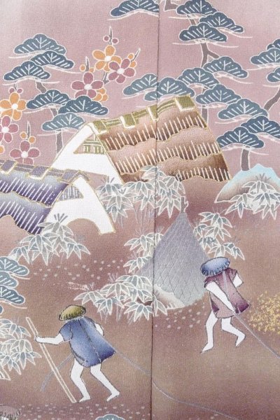 画像8: O0509V 女性用留袖  シルク（正絹） 黒, 梅 【中古】【USED】【リサイクル】 ★★★★☆【O0509V】 (8)