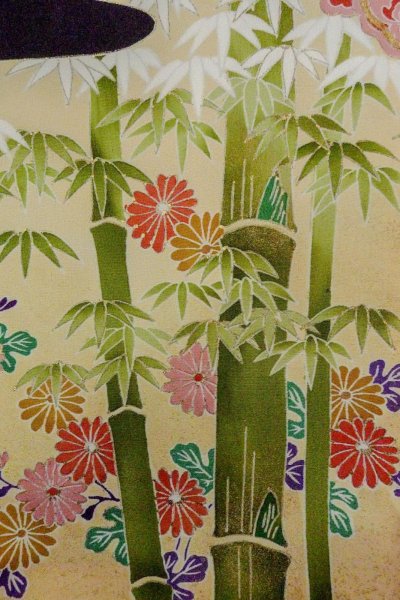 画像10: O0509W 女性用留袖  シルク（正絹） 黒, 菊 【中古】【USED】【リサイクル】 ★★★☆☆【O0509W】 (10)