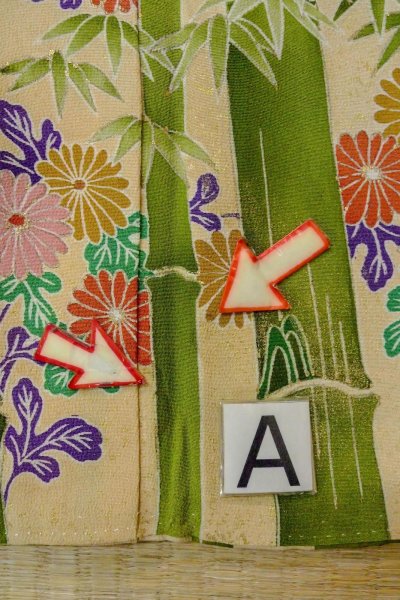 画像18: O0509W 女性用留袖  シルク（正絹） 黒, 菊 【中古】【USED】【リサイクル】 ★★★☆☆【O0509W】 (18)