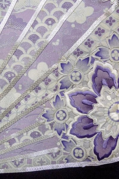 画像7: O0509X 女性用留袖  シルク（正絹） 黒, 梅 【中古】【USED】【リサイクル】 ★★☆☆☆【O0509X】 (7)