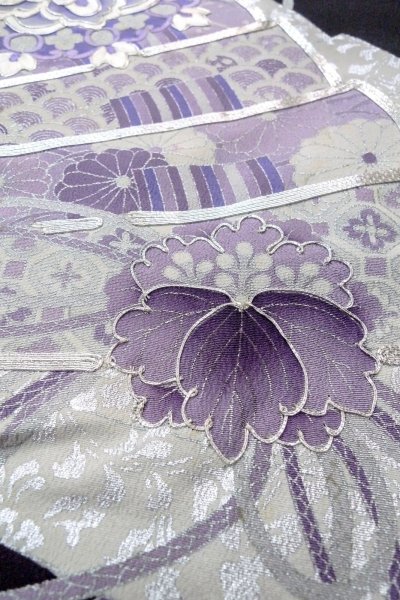 画像10: O0509X 女性用留袖  シルク（正絹） 黒, 梅 【中古】【USED】【リサイクル】 ★★☆☆☆【O0509X】 (10)