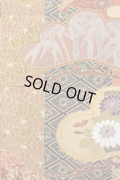 画像9: O0509Z 女性用留袖  シルク（正絹） 黒, ぼたん 【中古】【USED】【リサイクル】 ★★★☆☆【O0509Z】 (9)