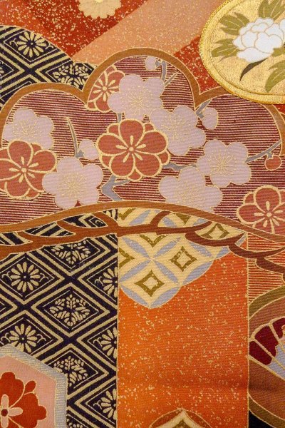 画像11: O0509Z 女性用留袖  シルク（正絹） 黒, ぼたん 【中古】【USED】【リサイクル】 ★★★☆☆【O0509Z】 (11)