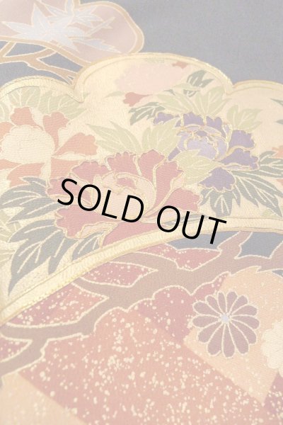 画像12: O0509Z 女性用留袖  シルク（正絹） 黒, ぼたん 【中古】【USED】【リサイクル】 ★★★☆☆【O0509Z】 (12)