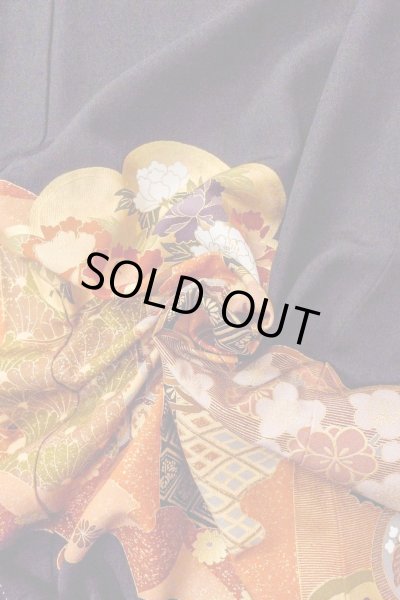 画像16: O0509Z 女性用留袖  シルク（正絹） 黒, ぼたん 【中古】【USED】【リサイクル】 ★★★☆☆【O0509Z】 (16)