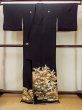 画像2: O0510A 女性用留袖  化繊 黒, 梅 【中古】【USED】【リサイクル】 ★★☆☆☆【O0510A】 (2)