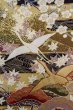 画像8: O0510A 女性用留袖  化繊 黒, 梅 【中古】【USED】【リサイクル】 ★★☆☆☆【O0510A】 (8)