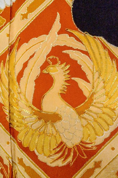 画像7: O0510C 女性用留袖  シルク（正絹） 黒, 菊 【中古】【USED】【リサイクル】 ★★★☆☆【O0510C】 (7)