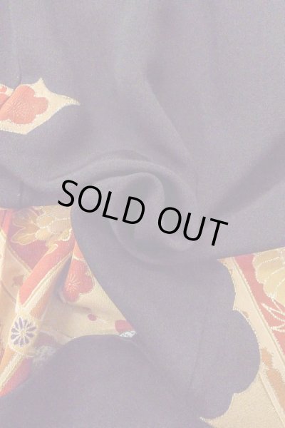 画像15: O0510C 女性用留袖  シルク（正絹） 黒, 菊 【中古】【USED】【リサイクル】 ★★★☆☆【O0510C】 (15)