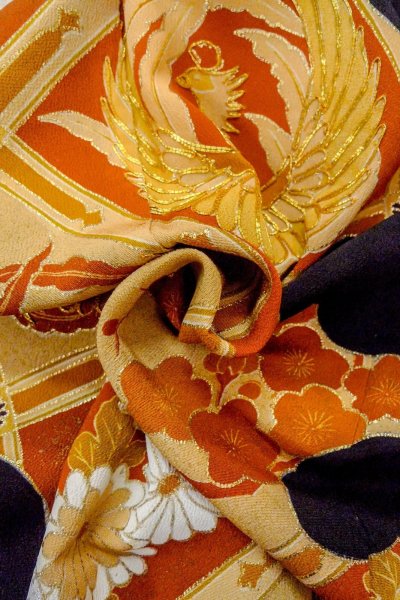 画像16: O0510C 女性用留袖  シルク（正絹） 黒, 菊 【中古】【USED】【リサイクル】 ★★★☆☆【O0510C】 (16)