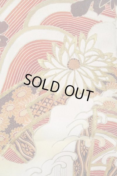 画像8: O0510D 女性用留袖  シルク（正絹） 黒, 菊 【中古】【USED】【リサイクル】 ★☆☆☆☆【O0510D】 (8)