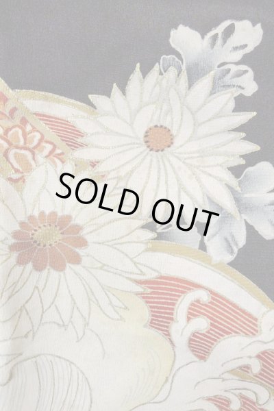 画像10: O0510D 女性用留袖  シルク（正絹） 黒, 菊 【中古】【USED】【リサイクル】 ★☆☆☆☆【O0510D】 (10)