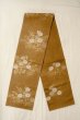 画像1: O0528A 袋帯 女性用着物 シルク（正絹）   茶色 花 【中古】 【USED】 【リサイクル】 ★★★★☆ (1)