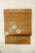 画像2: O0528A 袋帯 女性用着物 シルク（正絹）   茶色 花 【中古】 【USED】 【リサイクル】 ★★★★☆ (2)