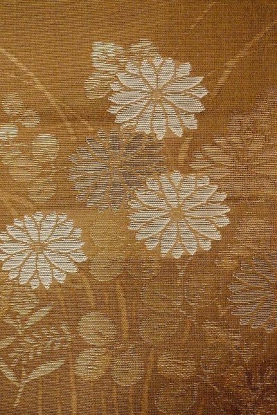 画像6: O0528A 袋帯 女性用着物 シルク(正絹)   茶色 花 【中古】 【USED】 【リサイクル】 ★★★★☆ (6)
