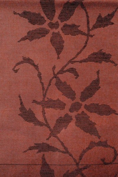 画像4: O0528D 名古屋帯 女性用着物 麻   えんじ 花 【中古】 【USED】 【リサイクル】 ★★★★☆ (4)