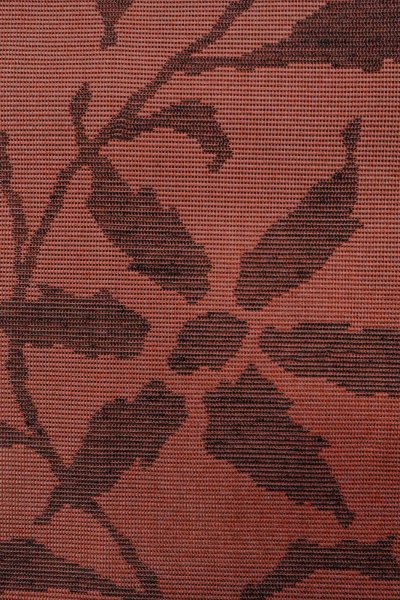 画像6: O0528D 名古屋帯 女性用着物 麻   えんじ 花 【中古】 【USED】 【リサイクル】 ★★★★☆ (6)