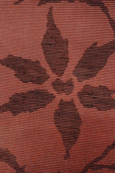 画像7: O0528D 名古屋帯 女性用着物 麻   えんじ 花 【中古】 【USED】 【リサイクル】 ★★★★☆ (7)