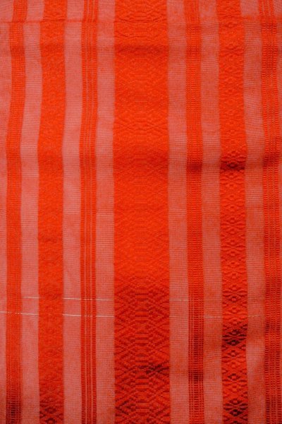 画像4: O0528F 名古屋帯 女性用着物 シルク(正絹)   赤色 献上柄 【中古】 【USED】 【リサイクル】 ★★★★☆ (4)