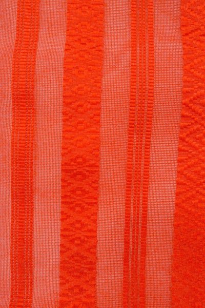 画像5: O0528F 名古屋帯 女性用着物 シルク(正絹)   赤色 献上柄 【中古】 【USED】 【リサイクル】 ★★★★☆ (5)