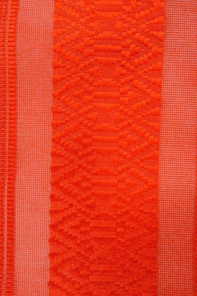 画像7: O0528F 名古屋帯 女性用着物 シルク(正絹)   赤色 献上柄 【中古】 【USED】 【リサイクル】 ★★★★☆ (7)