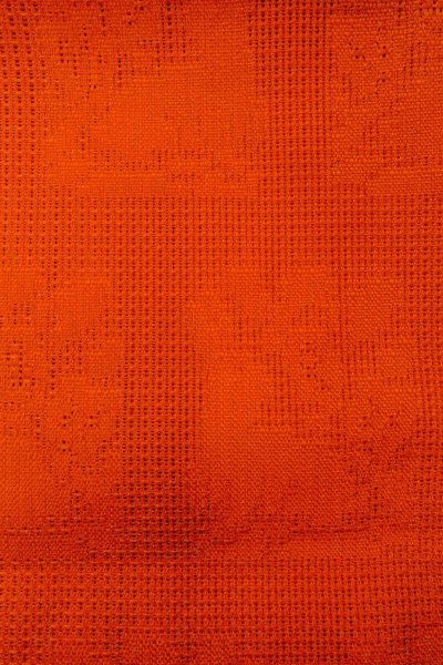 画像6: O0528I 名古屋帯 女性用着物 麻  鮮やか 橙色 抽象的模様 【中古】 【USED】 【リサイクル】 ★★★☆☆ (6)